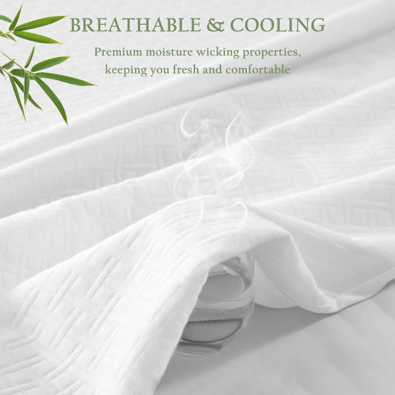 Luxe Linen 100% Waterproof Twin XL Mattress Protector, Breathable Bamboo Rayon Mattress Cover with 8   -21    Deep Pocket, Noiseless Cool 3D Air Mattress Cover, Hypoallergenic & Odor Resistant - Image 5